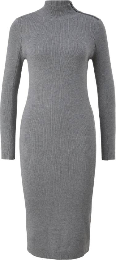 comma Daggebreide jurk , Grijs, Dames