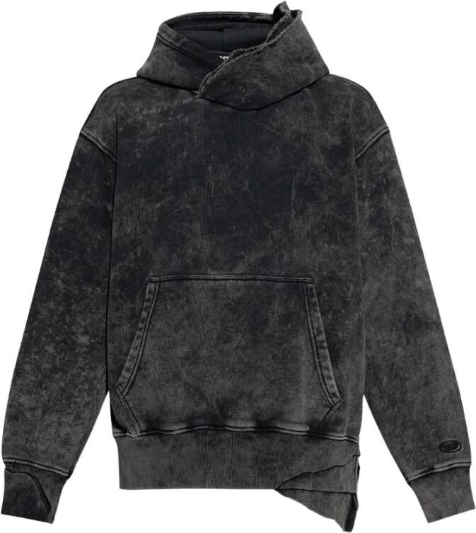 Diesel Destroyed Hooded Sweatshirt , Grijs, Heren
