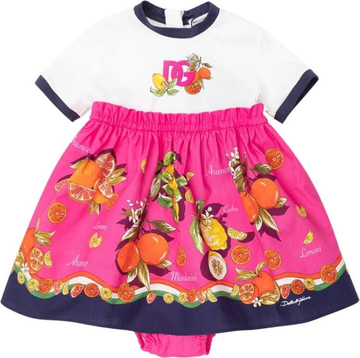 Dolce & Gabbana Geklets jurk , Roze, Dames