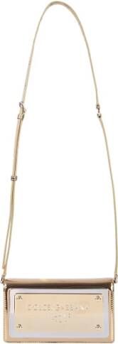 Dolce & Gabbana Phone Bag With Maxi Logoed Plate , Geel, Dames