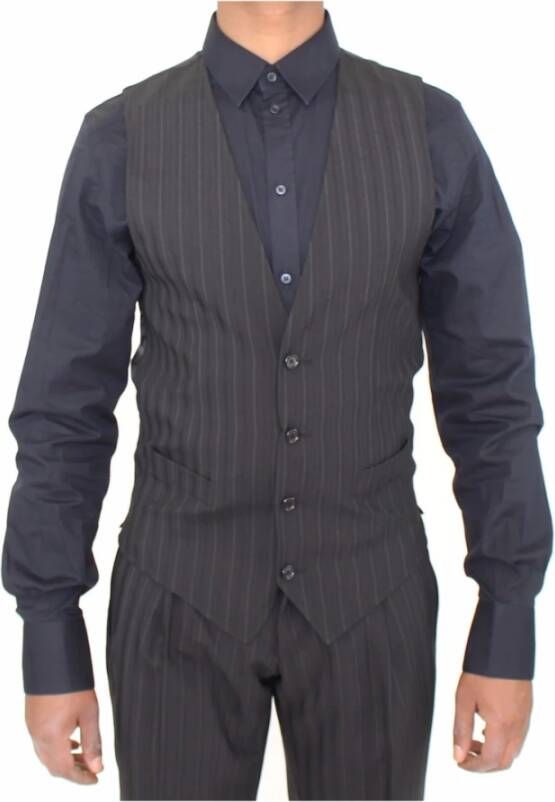 Dolce & Gabbana Stretch dress vest gilet , Grijs, Heren