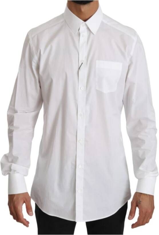Dolce & Gabbana White Long Sleeve Dress Formal Shirt , Wit, Heren