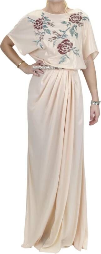 Elisabetta Franchi gelegenheid bruidsjurk , Beige, Dames