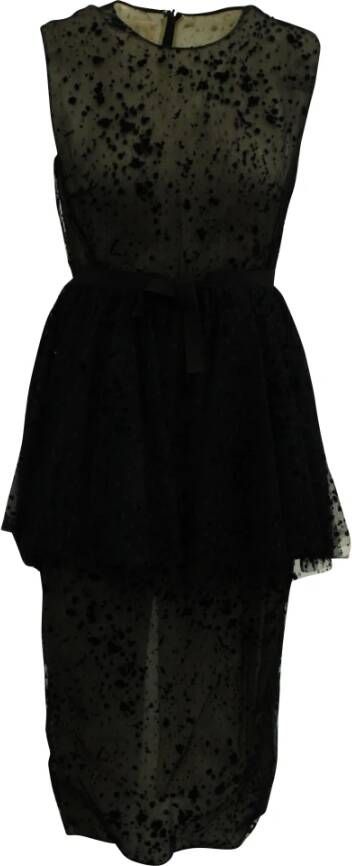 Giambatta Valli mouwloze kanten cocktailjurk in zwarte polyester Giambattista Valli Pre owned, Zwart, Dames