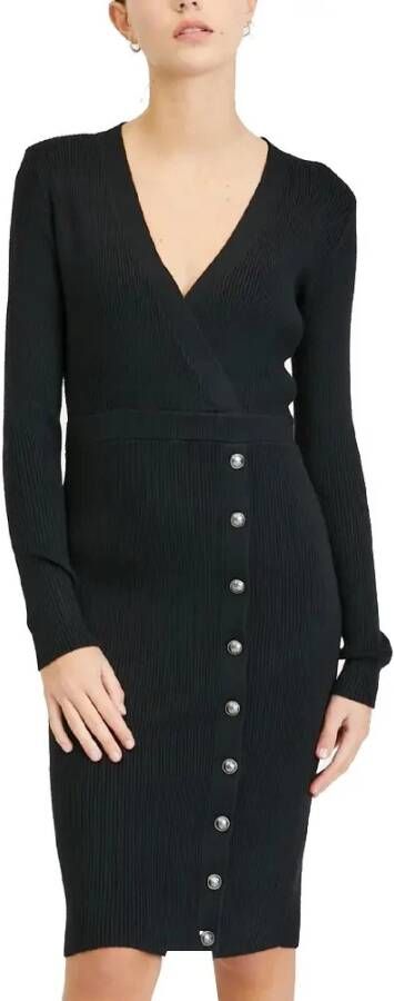 Guess Daggebreide jurk , Zwart, Dames