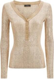 Guess Topje met lange mouwen , Geel, Dames