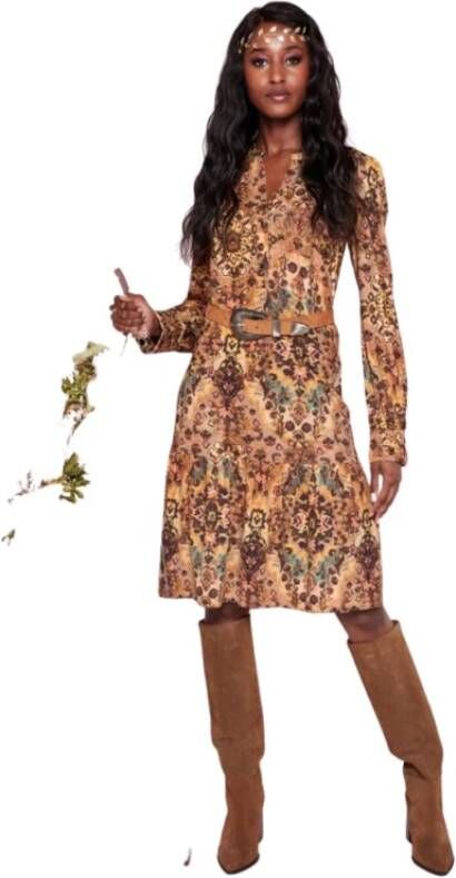 K-Design Dag Midi jurk K Design, Beige, Dames