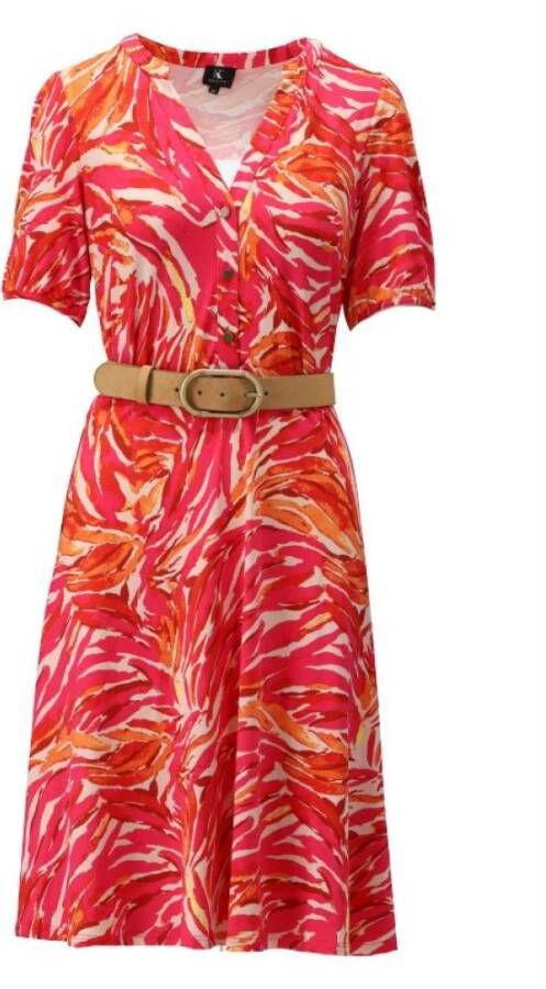 K-Design Dag Midi jurk K Design, Rood, Dames