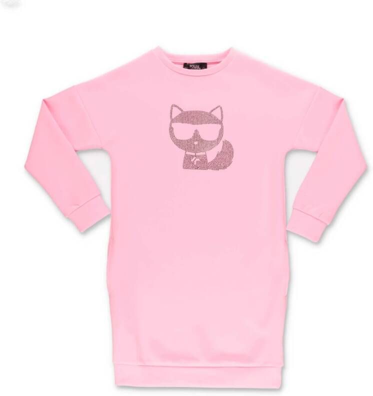 Karl Lagerfeld Abito Choupette Rosa Fluo in Techno Tessuto | Choupette fluorescerende roze Techno Fabric Dress , Roze, Unisex