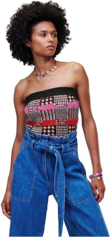 Karl Lagerfeld Bovenste boucle gebreide buis , Zwart, Dames