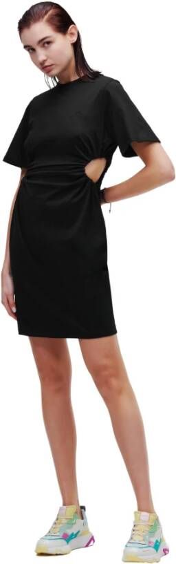 Karl Lagerfeld Dress Cut Out Jersey , Zwart, Dames