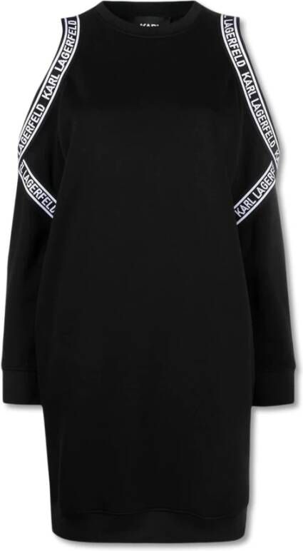 Karl Lagerfeld Koude schouder zweetjurk , Zwart, Dames