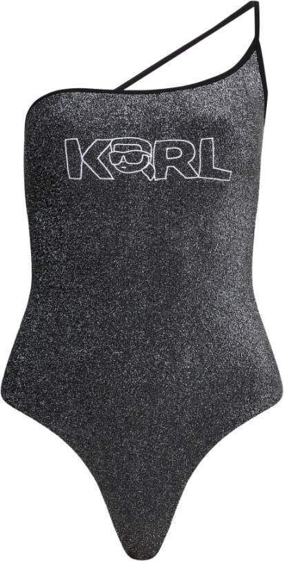 Karl Lagerfeld Swimwear Body Ikonik 2.0 Lurex Swimsuit , Zwart, Dames
