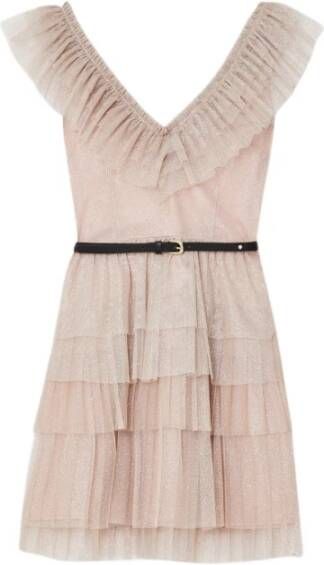 Liu Jo Animalier Dress IN Tulle , Roze, Dames