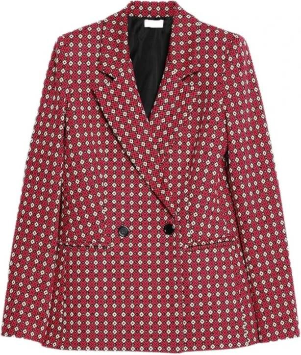 Liu Jo Double breasted blazer met grafische print en lurex