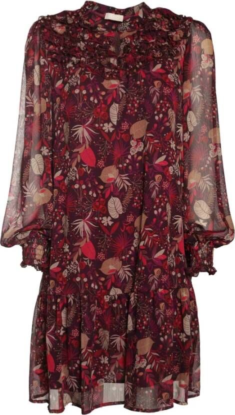 Liu Jo Floral Crepon Dress , Rood, Dames