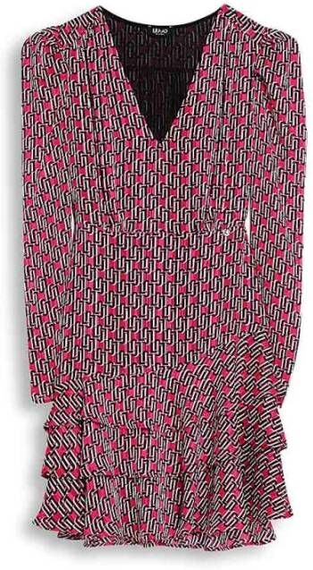 Liu Jo Ceremoniële Jurk met Logo Cf2202 , Roze, Dames