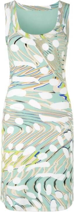 Marc Cain jurk met golfprint , Blauw, Dames