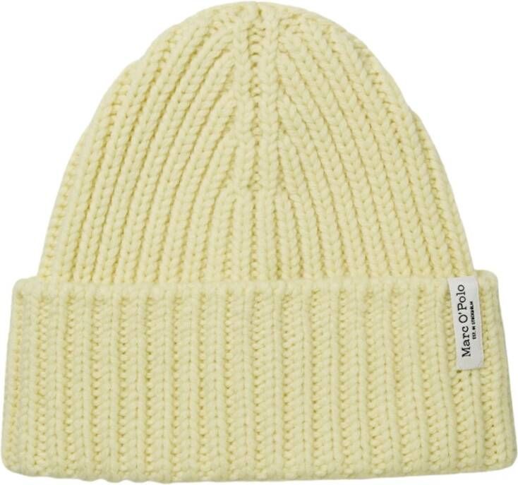 Marc O'Polo Dikke gebreide hoed met manchet , Geel, Dames