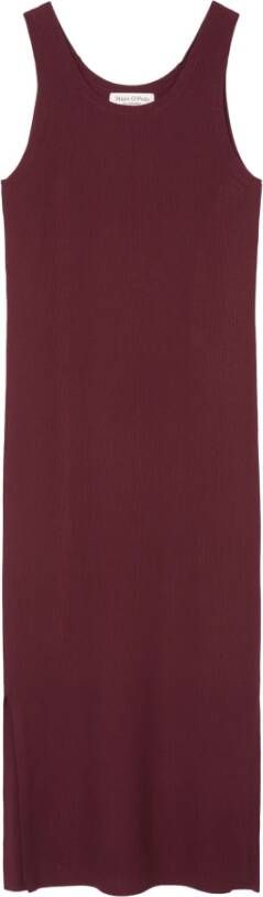Marc O'Polo Fijn geribbelde gebreide jurk , Rood, Dames
