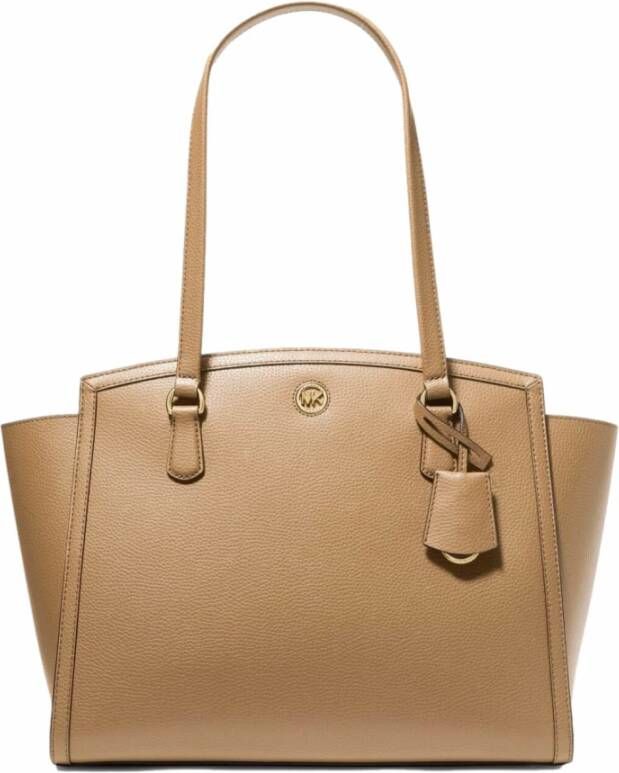 Michael Kors Chantal grote kiezelleren Tote TAG Husk , Bruin, Dames
