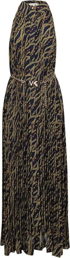 Michael Kors Halter Pleat Maxi Dress , Zwart, Dames