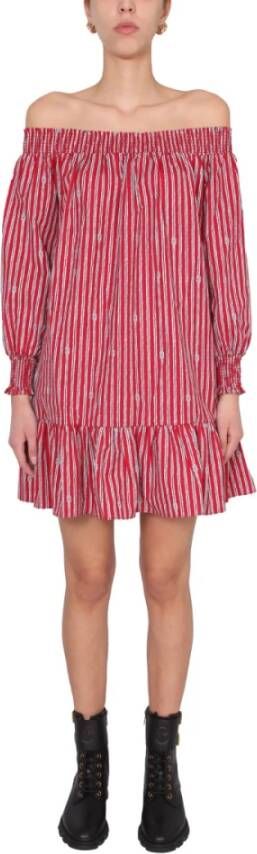 Michael Kors Kleed met Bardot nek , Rood, Dames
