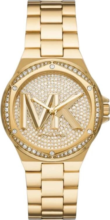 Michael Kors Lennox ingelegd Logo Watch, Mk7229 , Geel, Dames