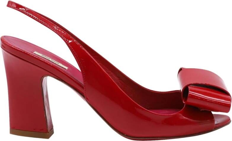 Vernice slingback hakken in leer Miu Pre owned, Rood, Dames