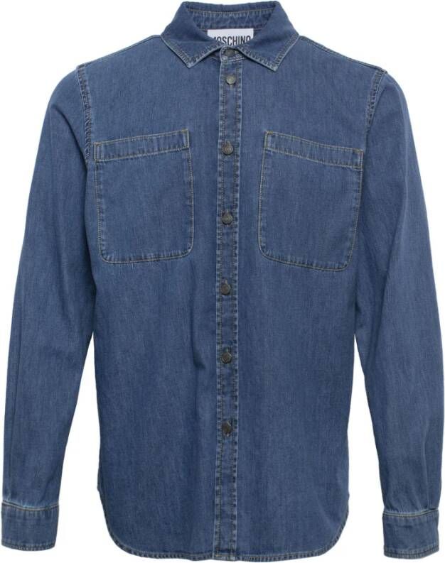Moschino Casual Overhemden Blauw Heren