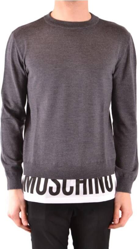Moschino Strik med rund hals , Grijs, Heren