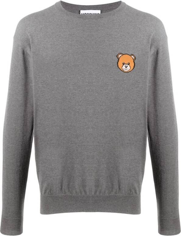Moschino Strik med rund hals , Grijs, Heren