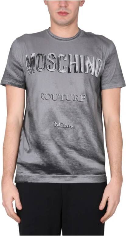 Moschino T shirt with logo , Grijs, Heren