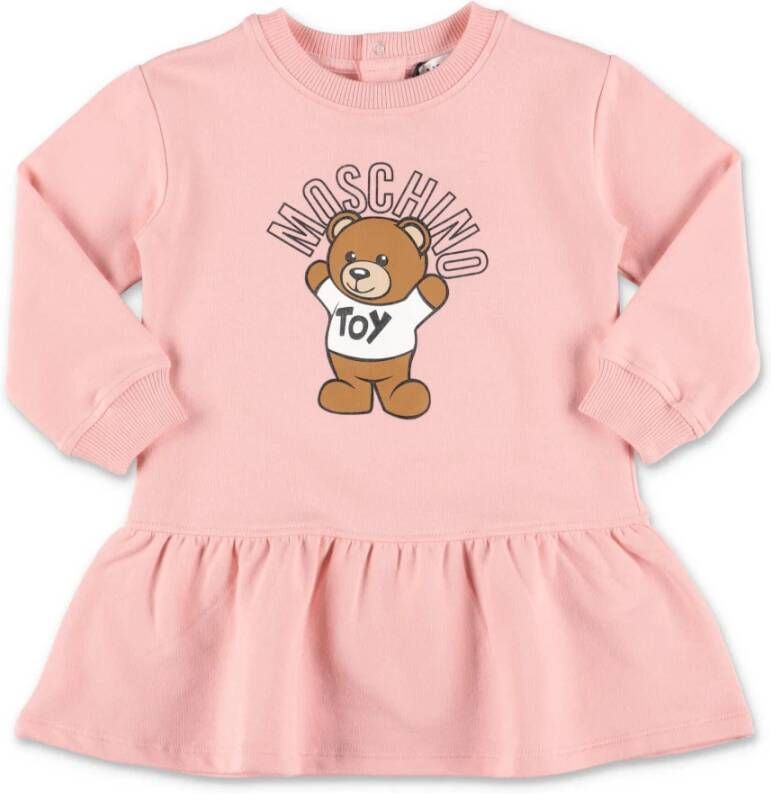 Moschino teddybeer roze katoenen sweatshirt | teddybeer roze katoenen sweatshirt jurk , Roze, Dames