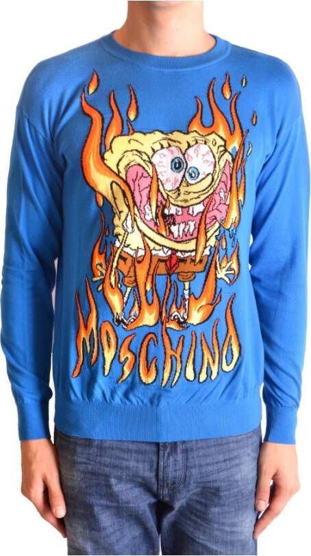Moschino Truien met ronde hals , Blauw, Heren