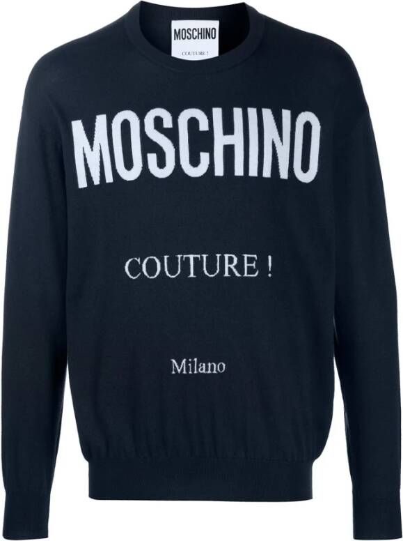 Moschino Truien met ronde hals , Blauw, Heren