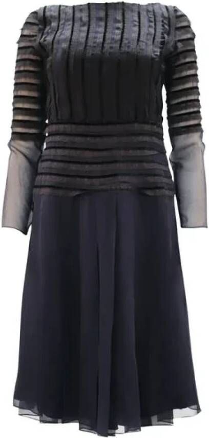 Pre owned Silk dresses Oscar De La Renta Pre owned, Blauw, Dames