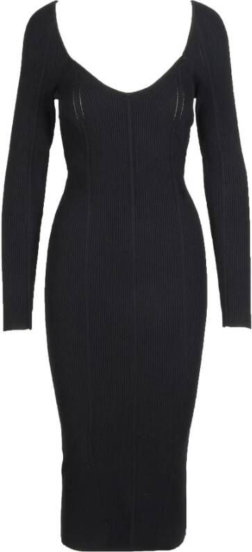PATRIZIA PEPE Dag Midi jurk , Zwart, Dames