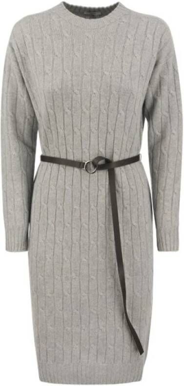 PESERICO Gebreide jurken , Grijs, Dames