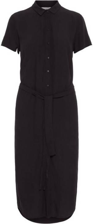 PIECES blousejurk PCCECILIE SS LONG DRESS NOOS BC met ceintuur zwart