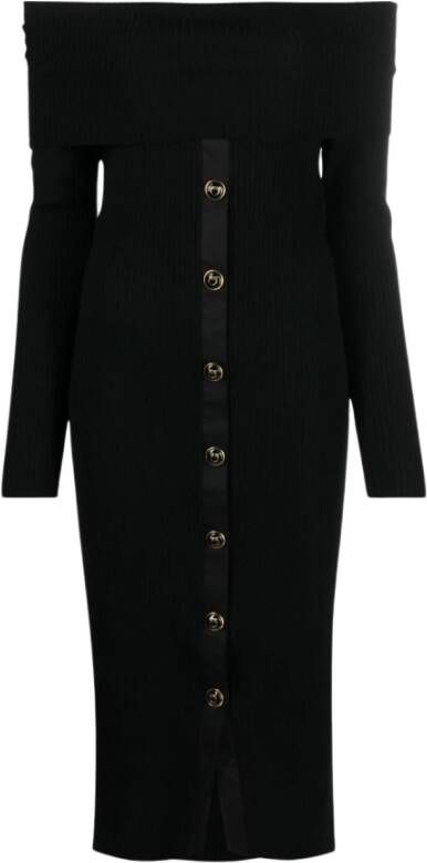 pinko Big Boy Midi jurk , Zwart, Dames