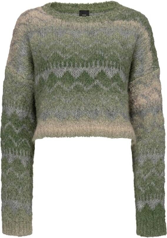 pinko Bramble Maglia Jacquard Sfumato , Groen, Dames