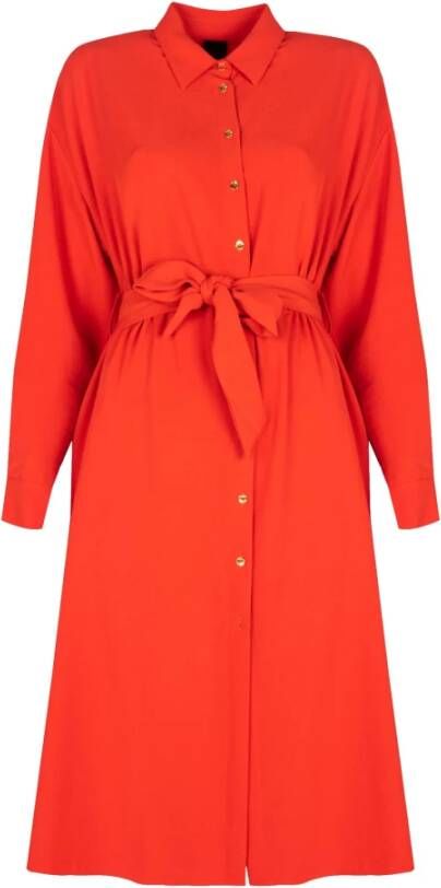 pinko Manieroso Abito Crepe Fluido , Rood, Dames