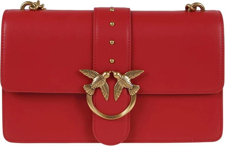 pinko Love ONE Classic C Vitello Seta , Rood, Dames