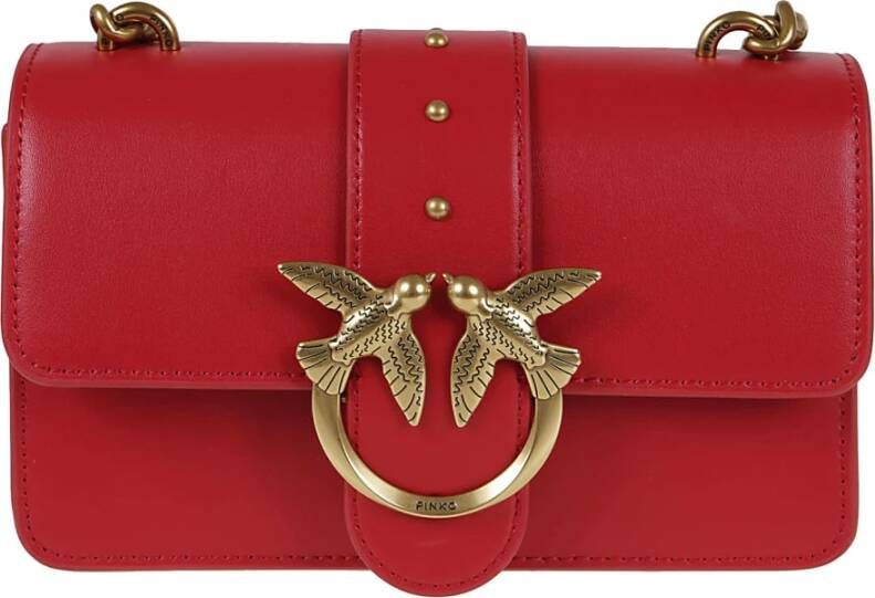pinko Love ONE Mini C Vitello Seta , Rood, Dames