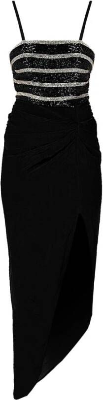 pinko Thin Straps Embroidered Albenga Dress , Zwart, Dames