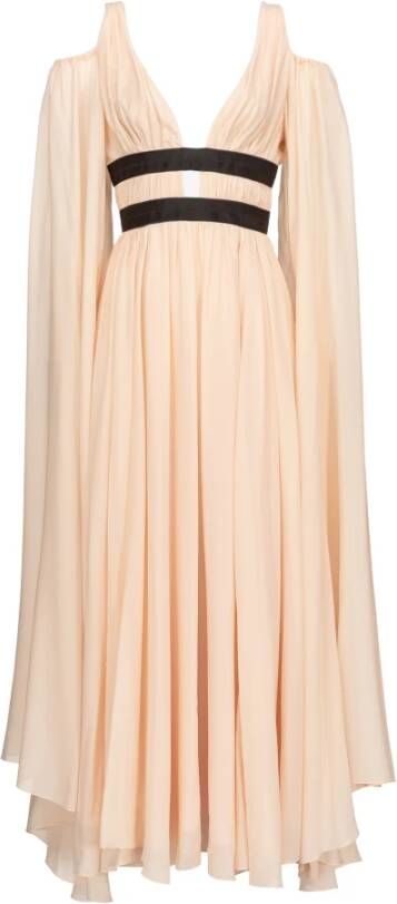 pinko Nocciola Abito Georgette , Roze, Dames