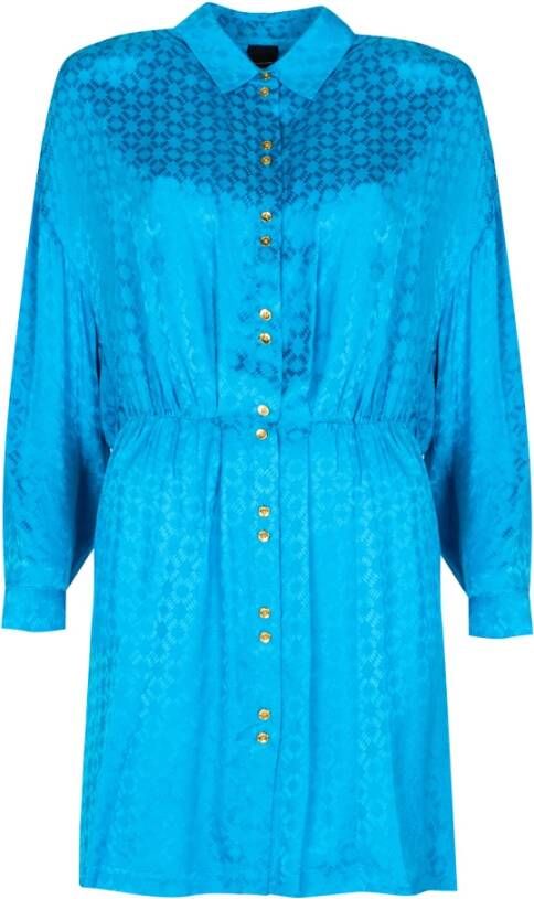 pinko Degno Abito Geometrico , Blauw, Dames