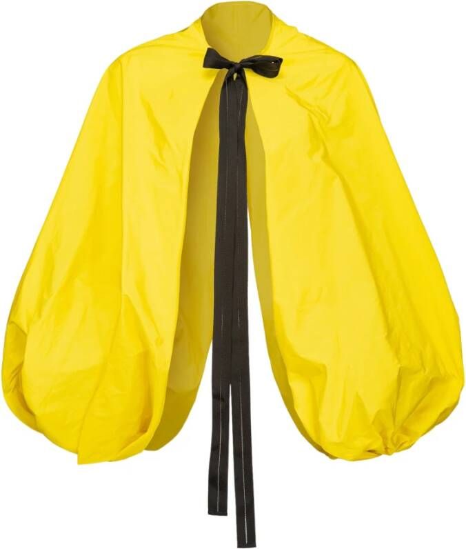 pinko Wrap top gepofte mouwen in taffeta , Geel, Dames