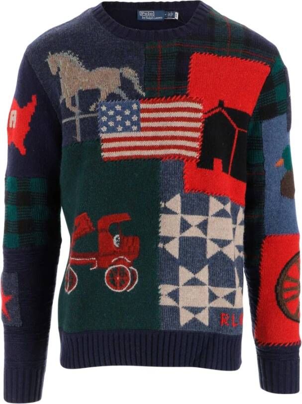 Ralph Lauren Ronde hals gekweek , Rood, Heren